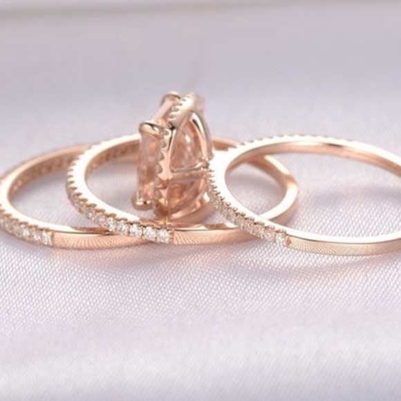 18K Rose Gold Filled With 4.25ct Morganite Ring - Picture 4 of 10